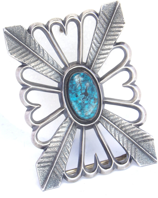 Buckle with Kingman Turquoise Stone Front Side
