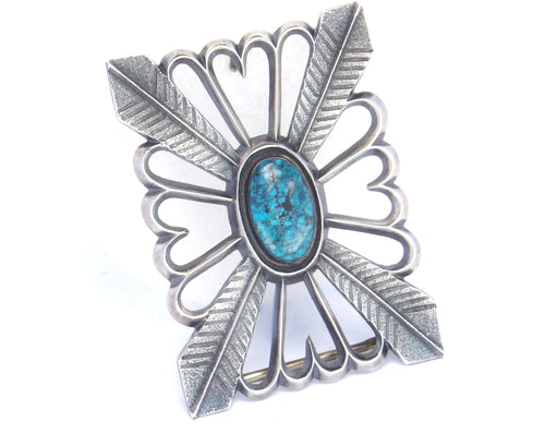 Buckle with Kingman Turquoise Stone Front Side