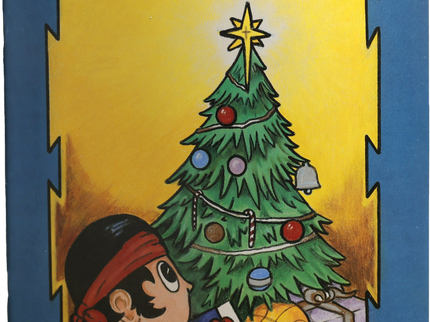 Cover of 'Christmas with Bronston' coloring book featuring a Navajo boy and Christmas tree.