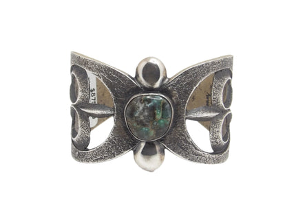 Aaron Anderson Damele Turquoise Silver Cutout  Bracelet