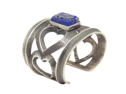 Aaron Anderson Lapis Heart Cutout Bracelet