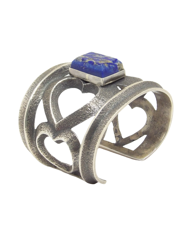 Aaron Anderson Lapis Heart Cutout Bracelet