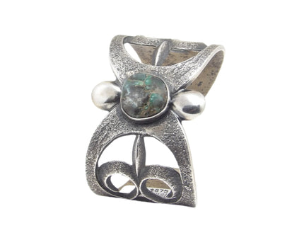 Aaron Anderson Damele Turquoise Silver Cutout  Bracelet