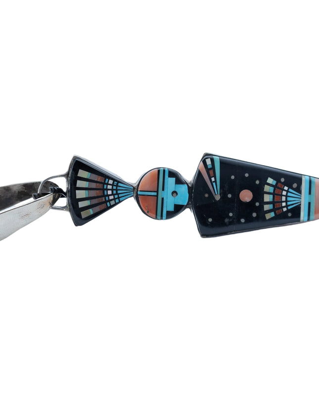 Micro-Inlayed Shooting Star Sterling Silver Pendant By Navajo Silversmith Ervin P. Tsosie