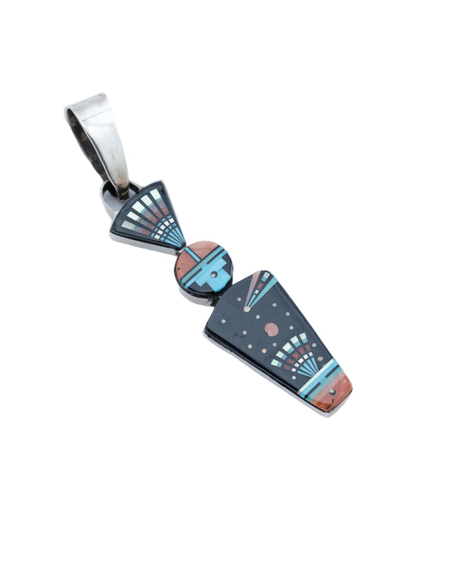 Micro-Inlayed Shooting Star Sterling Silver Pendant By Navajo Silversmith Ervin P. Tsosie