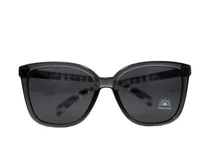 Dark grey Pendleton sunglasses with a polarized sticker on a white background
