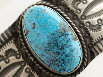 Kingman Turquoise Slim Cuff by Herman Smith