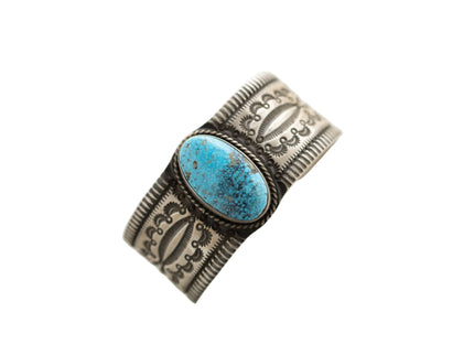 Kingman Turquoise Slim Cuff by Herman Smith
