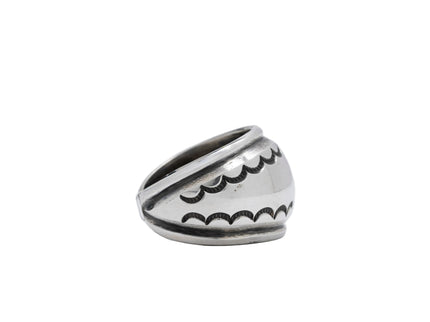 Silver Blow-out Design Ring By Navajo Silversmith Harrison Jim