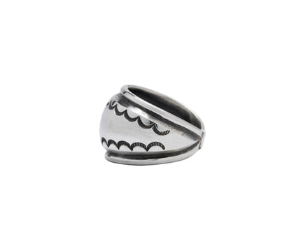 Silver Blow-out Design Ring By Navajo Silversmith Harrison Jim