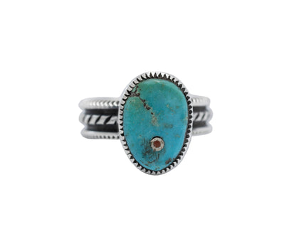 Slim Stamped Band By Navajo Silversmith Harrison Jim