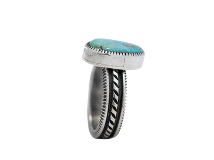 Slim Stamped Band By Navajo Silversmith Harrison Jim