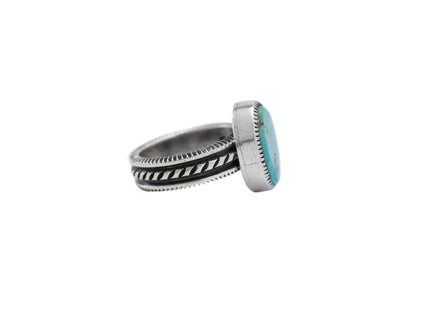 Slim Stamped Band By Navajo Silversmith Harrison Jim