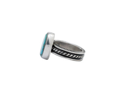 Slim Stamped Band By Navajo Silversmith Harrison Jim