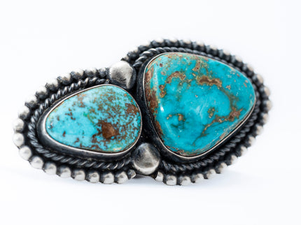 Heavy Gauge Oxidized Silver Ring By Navajo Silversmith Readda R. Begay