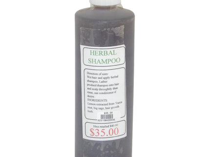 16oz bottle of Navajo herbal shampoo. Home made. White background