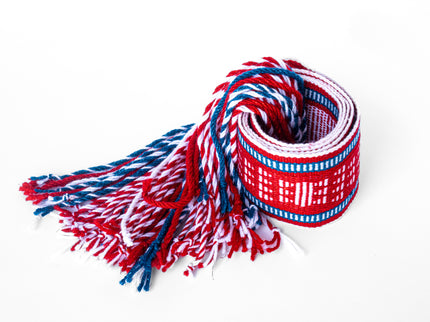 Navajo Red, White, & Blue Sash Belt