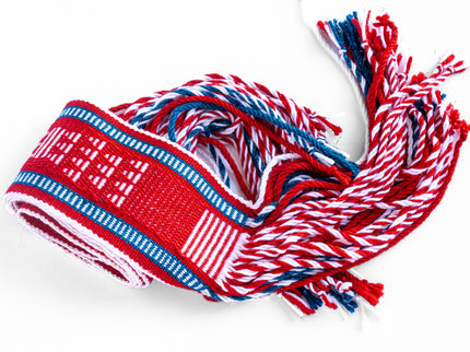 Navajo Red, White, & Blue Sash Belt