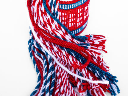 Navajo Red, White, & Blue Sash Belt