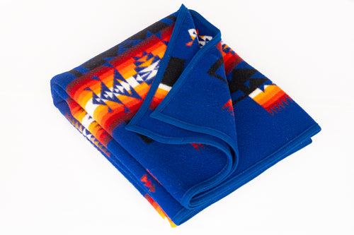 Blue Pendleton Blanket folded Up