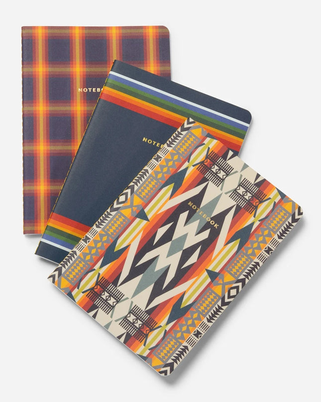 Three notebook with different Pendleton designs