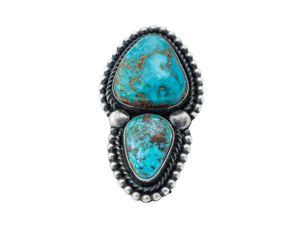 Heavy Gauge Oxidized Silver Ring By Navajo Silversmith Readda R. Begay