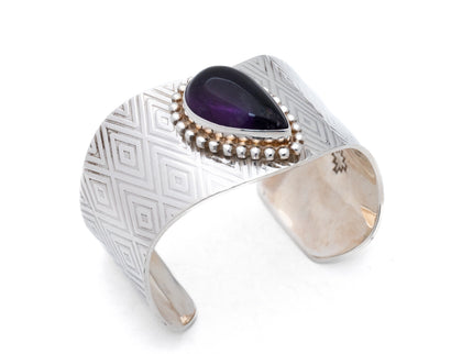 Benson Manygoats Diamond Stamped Bracelet with Sugalite