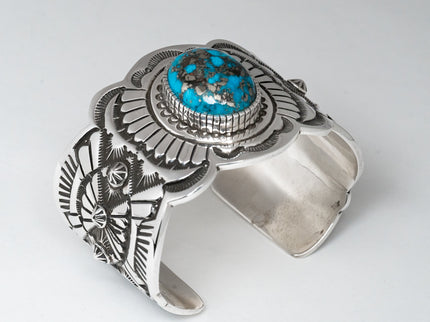 Terry Martinez Silver Stamped Native American Cuff