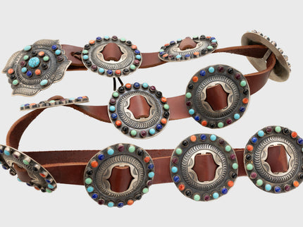 Vintage Navajo Round Concho Belt