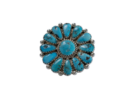 Medium Circle Sleeping Beauty Turquoise Cluster Ring