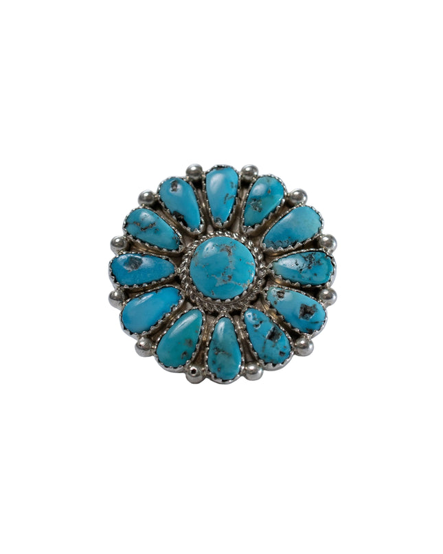 Medium Circle Sleeping Beauty Turquoise Cluster Ring