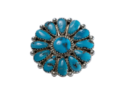 Medium Circle Sleeping Beauty Turquoise Cluster Ring