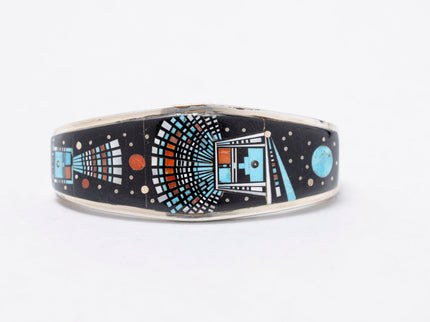 Ervin P. Tsosie Double Yei Inlaid Bracelet