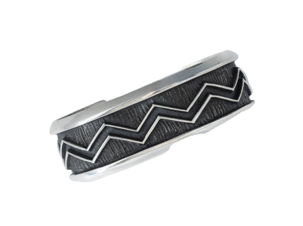 Aaron Anderson Tufa Shadow Cast Cuff with a Zigzag Shadow Overlay