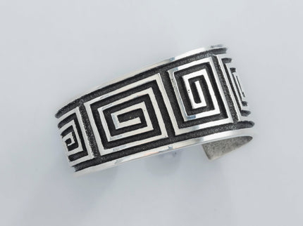 Aaron Anderson Navajo Tufa Cast with Continuous Square Maze Cuff
