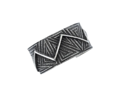 Aaron Anderson Navajo Tufa Cast with a Shiny Silver Zig-zag Overlay