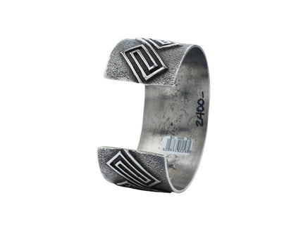 Aaron Anderson Silver Tufa Cast with a Shiny Silver Maze Overlay
