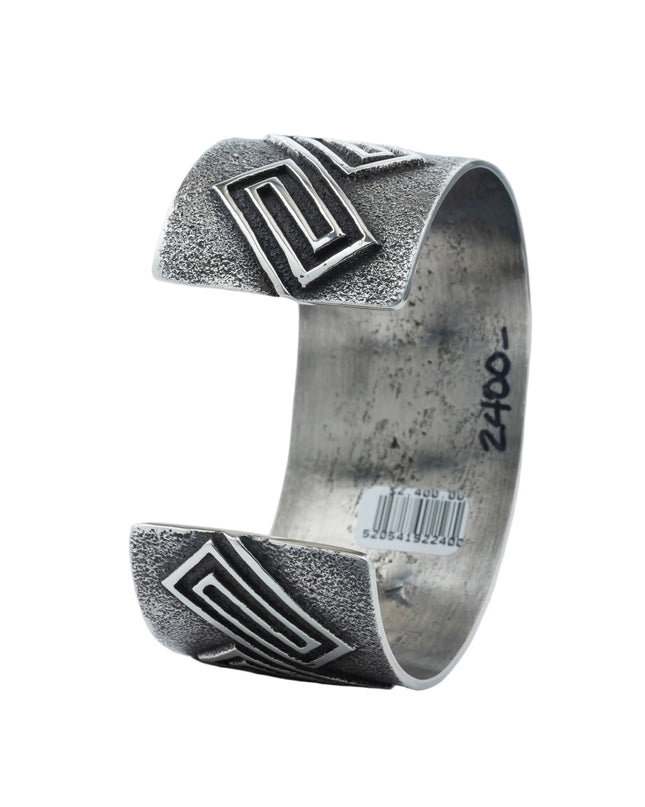 Aaron Anderson Silver Tufa Cast with a Shiny Silver Maze Overlay