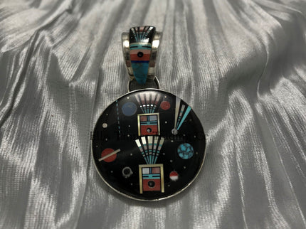 Ervin P. Tsosie Yei Stars Inlay Pendant