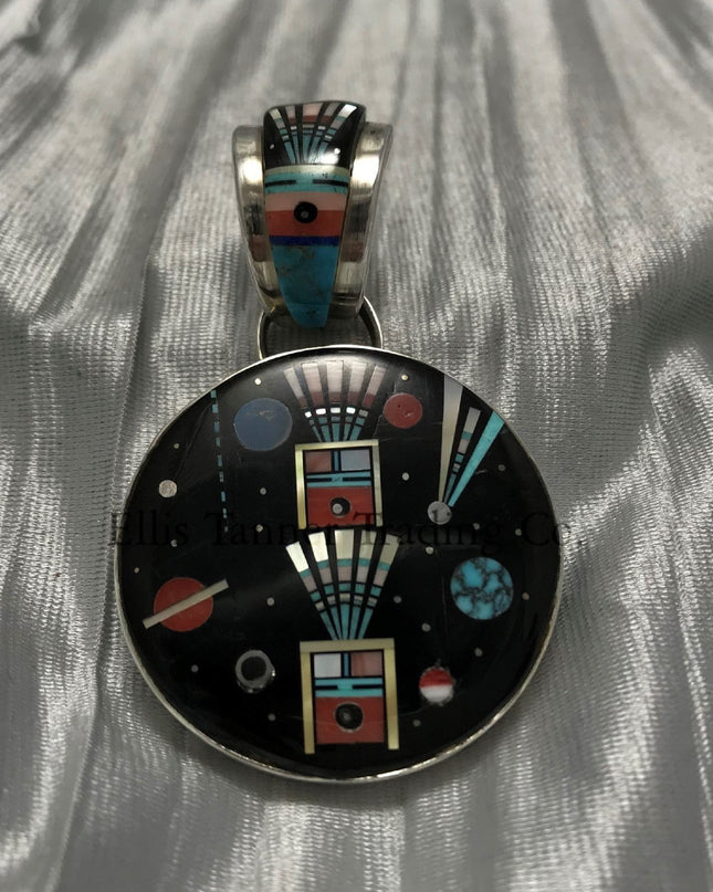 Ervin P. Tsosie Yei Stars Inlay Pendant