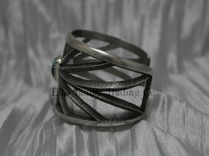 Harrison Jim Cutout Silver Bracelet with Kingman Stone