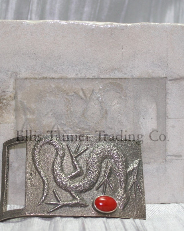 Aaron Anderson Coral Lizard Belt Buckle Front