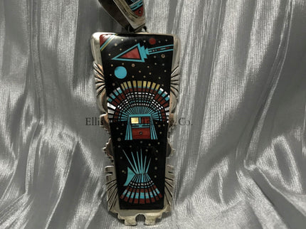 Ervin P. Tsosie Flat Jet Inlaid Pendant