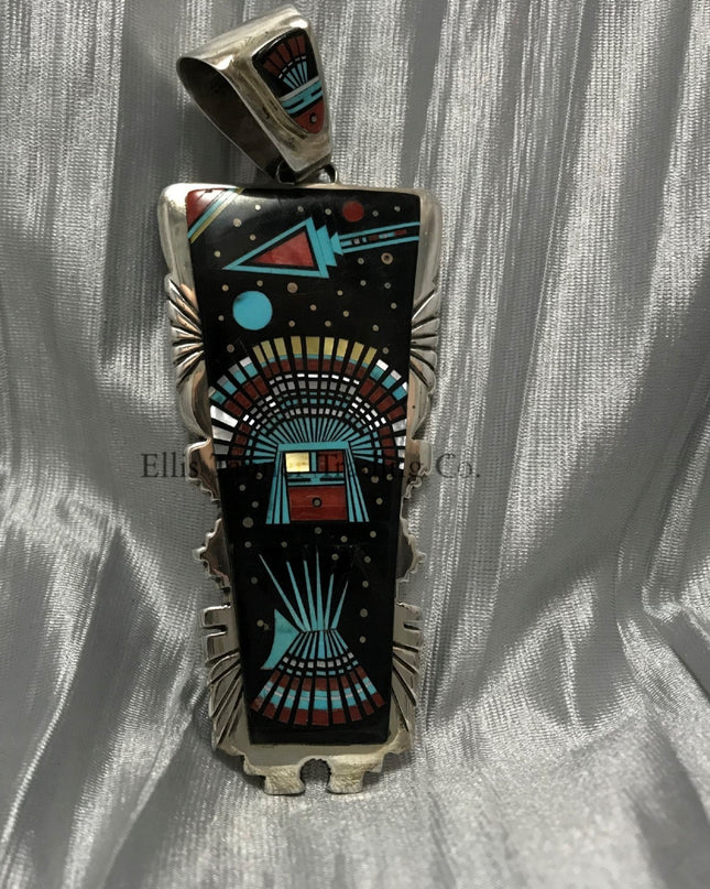 Ervin P. Tsosie Flat Jet Inlaid Pendant