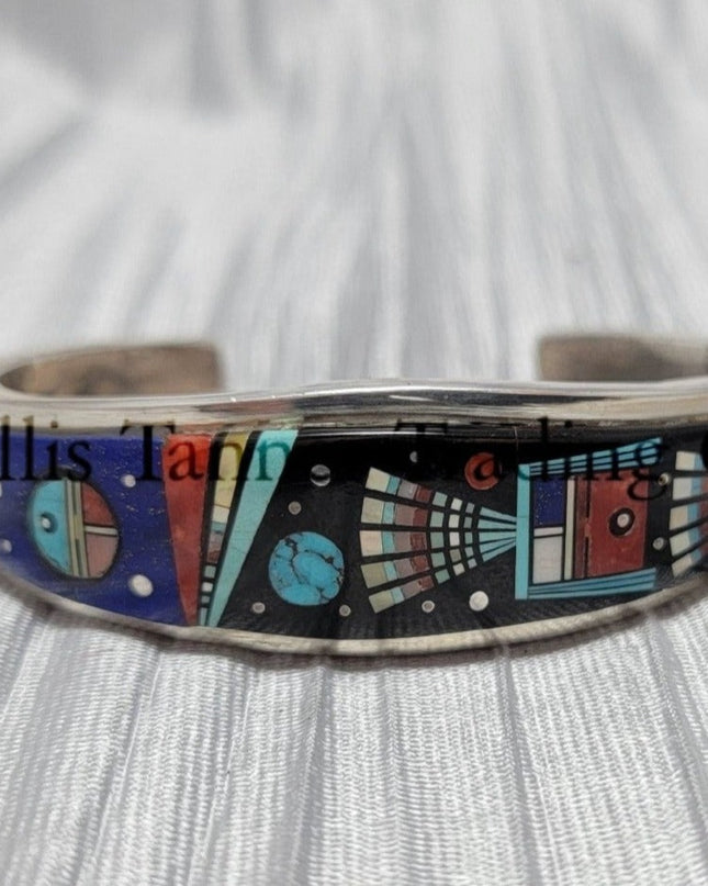 Ervin P. Tsosie Lapis Inlaid Bracelet